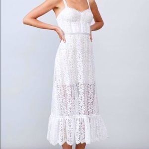 White Lace Bustier Raine Dress - Allen Schwartz